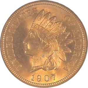 1907 Indian Head Cent NGC MS64 RD Obverse View