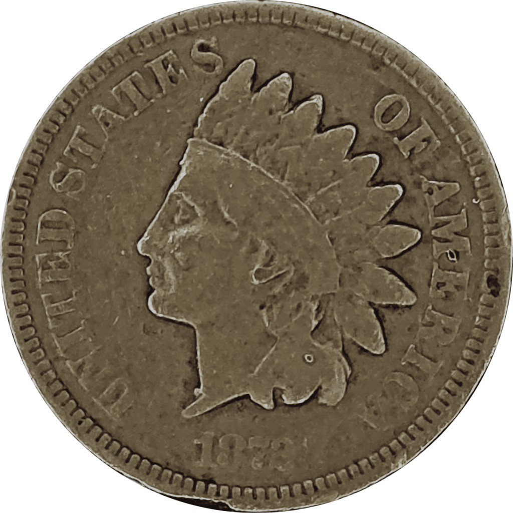1872 Semi-Key Indian Head Cent Obverse View