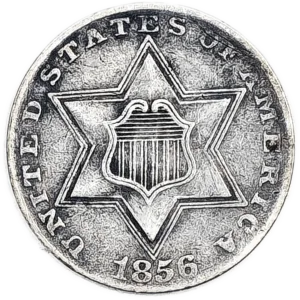 1856 Three Cent Silver Trime Obverse View