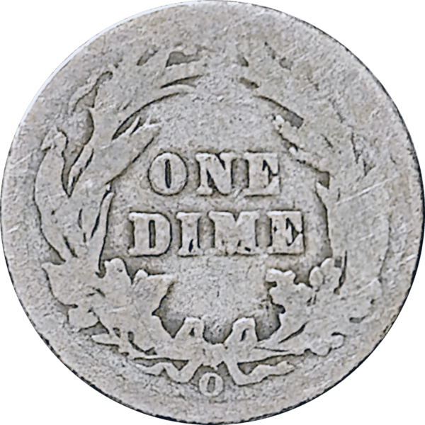 1900 O Barber Dime AG3 Reverse View