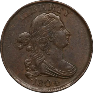 1804 Half Cent Plain 4 No Stems Obverse View