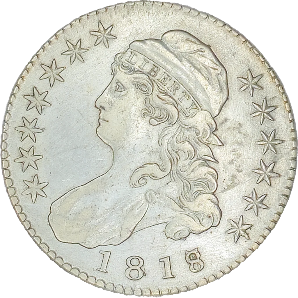 1818 Over 7 Capped Bust Half Dollar Obverse