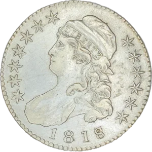 1818 Over 7 Capped Bust Half Dollar Obverse