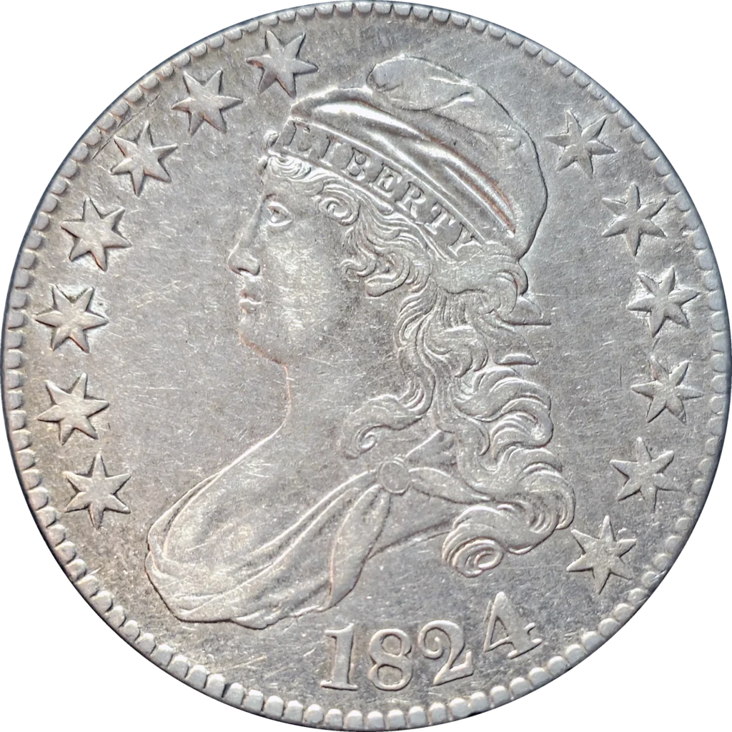 1824 Over 4 Capped Bust Half Dollar
