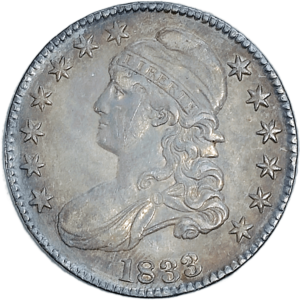 1833 Capped Bust Half O-107 Toned Obverse View