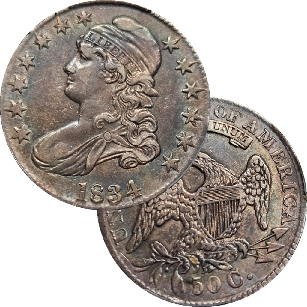1834 Capped Bust Half Dollar PCGS VF35