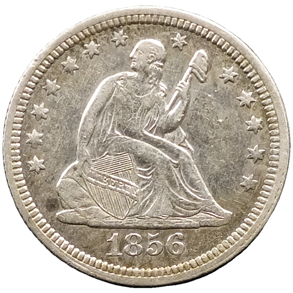 1856 Seated Liberty 25c Obverse