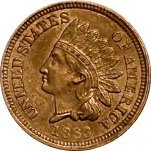 1863 Indian Head Cent AU Obverse View