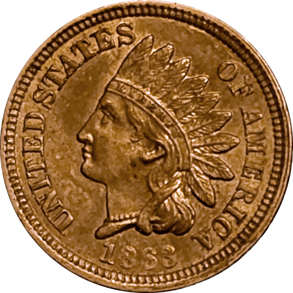 1863 Indian Head Cent AU Obverse View