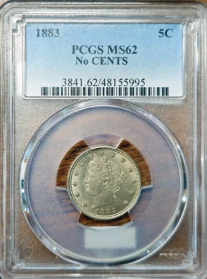 1883 No Cents V Nickel Obverse Holder