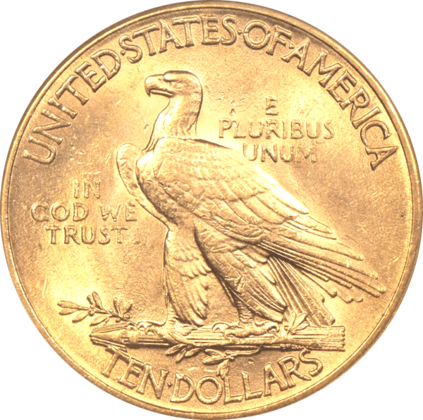 1912 Indian Head $10 Gold reverse