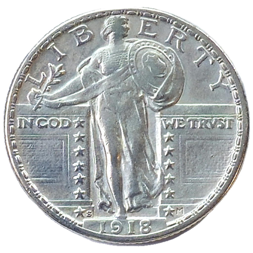 1918 S Standing Liberty Quarter