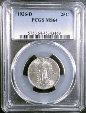 1926 D Standing Liberty Quarter Obverse holder view