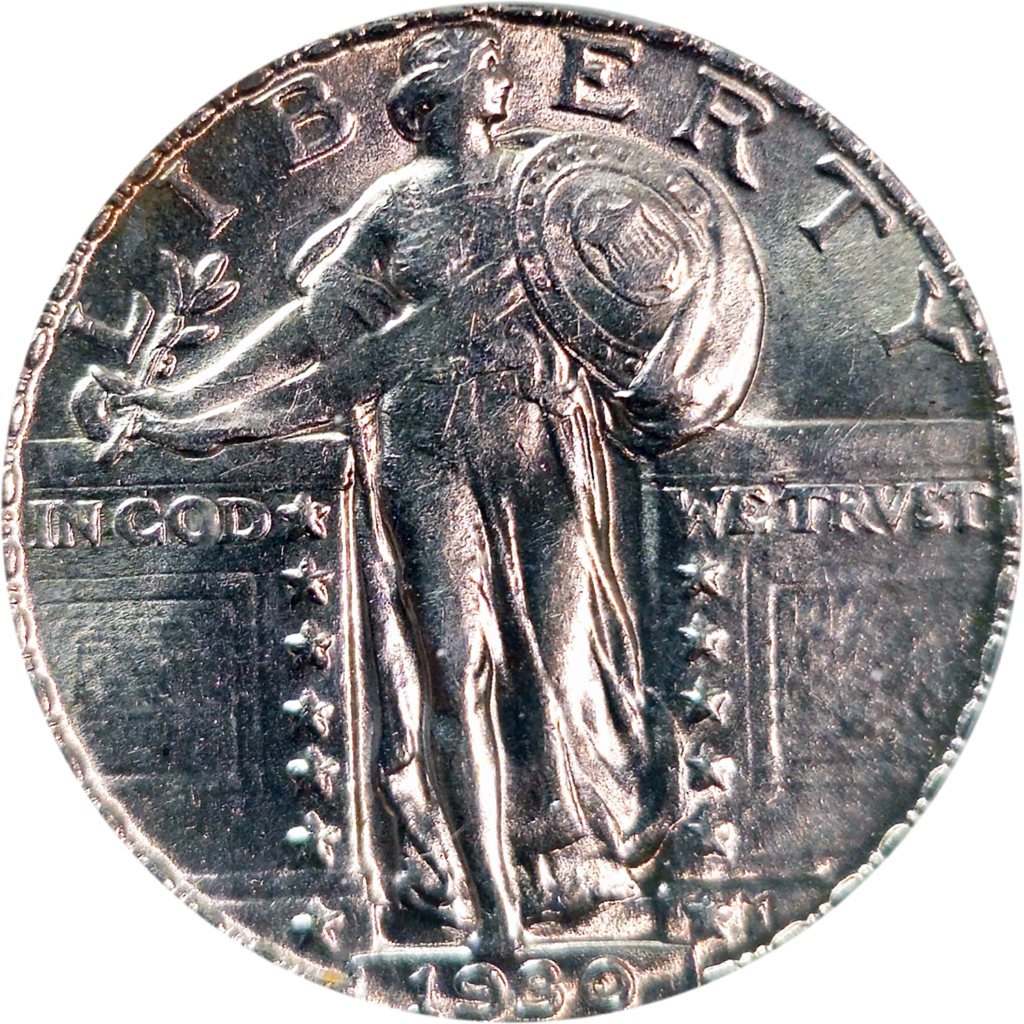 1930 Standing Liberty Quarter AU58 CACG Obverse