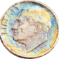 1950 Roosevelt Dime Toned Obverse View