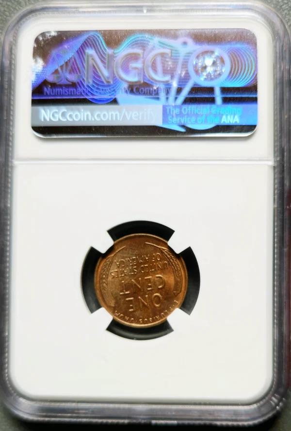 1955 DDO NGC MS63RB holder reverse