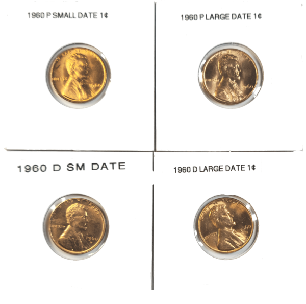 1960 P & D Lincoln Cent Large & Small Date Set