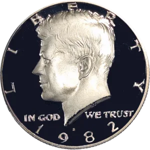 1982 Deep Cameo Kennedy Half Proof Obverse View