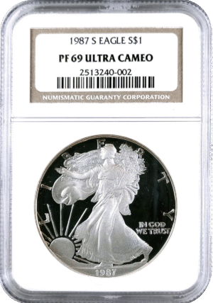 1987 S American Silver Eagle Proof NGC PF69UC