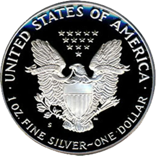 1987 S American Silver Eagle Proof Reverse View