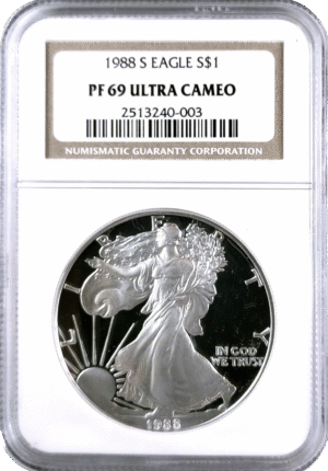1988 S American Silver Eagle Proof NGC PF69UC