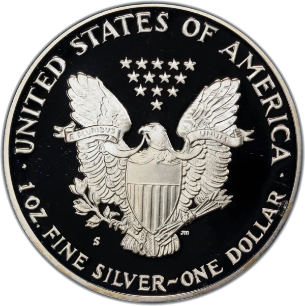 1988 American Silver Eagle Proof Reverse View