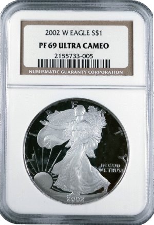 2002 W American Silver Eagle Proof NGC PF69UC