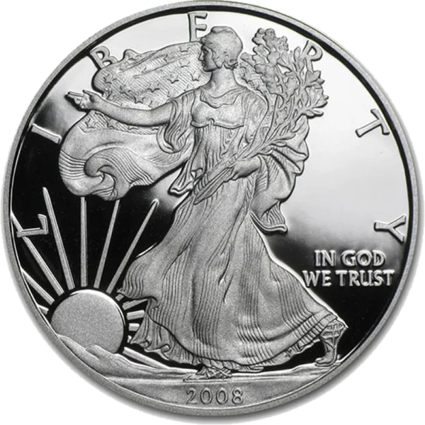 2008 W American Silver Eagle Proof NGC PF69UC Obverse View