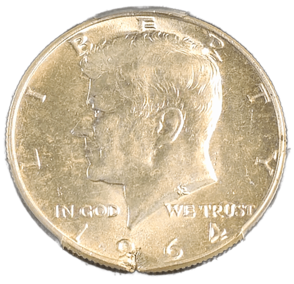 1964 Kennedy 50¢ Defective Planchet Obverse View