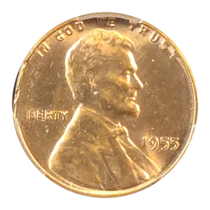20240428_012122 1955 Lincoln Wheat Cent Ragged Clip PCGS Obverse View