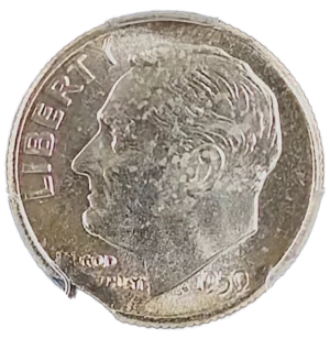 20240531_003512 1959 Roosevelt Dime with Unique Errors PCGS MS64 Obverse