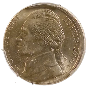 20240531_004934 2000 P Jefferson Nickel 2% Misaligned Die PCGS MS63 Obverse
