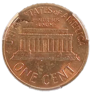 1961 Lincoln Cent 3% Ragged Clip Reverse View