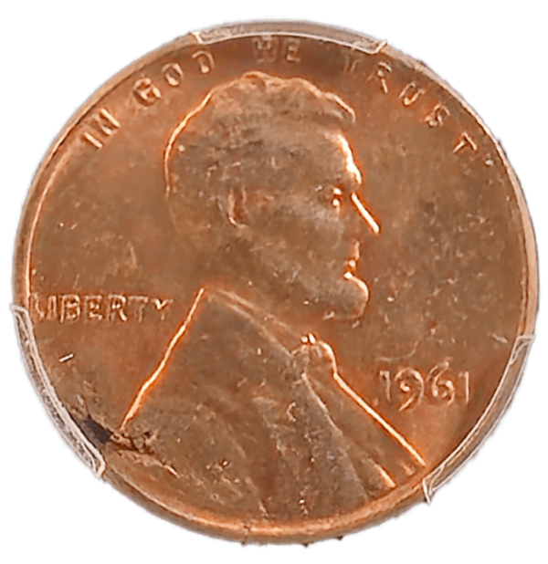 1961 P Lincoln Cent 3% Ragged Clip Obverse View