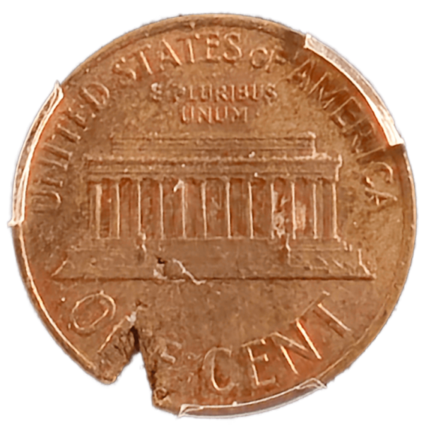 1966 Lincoln Cent on Defective Planchet Reverse View