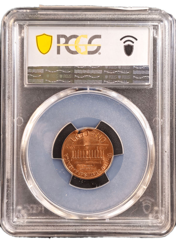 1961 Lincoln Cent Struck on Defective Planchet PCGS Holder Reverse View