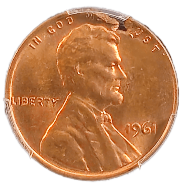 1961 Lincoln Cent Struck on Defective Planchet PCGS Obverse View