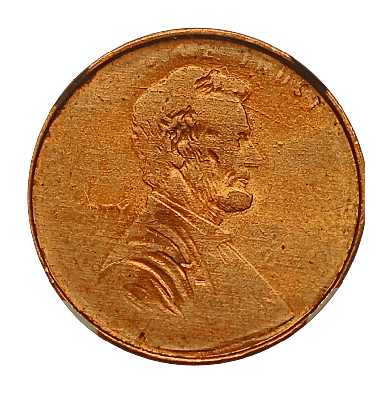 No Date Lincoln Cent Struck Through NGC Mint Error Obverse View