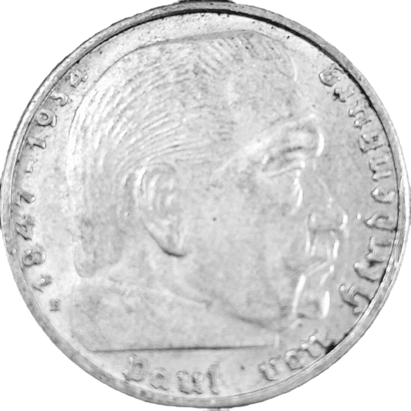 German Nazi Era 2 Reichsmarks silver obverse view