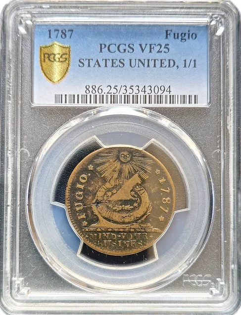 1787 Fugio Cent 1 over 1 PCGS