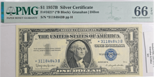 1957 B Series Silver Certificate Star Note Obverse