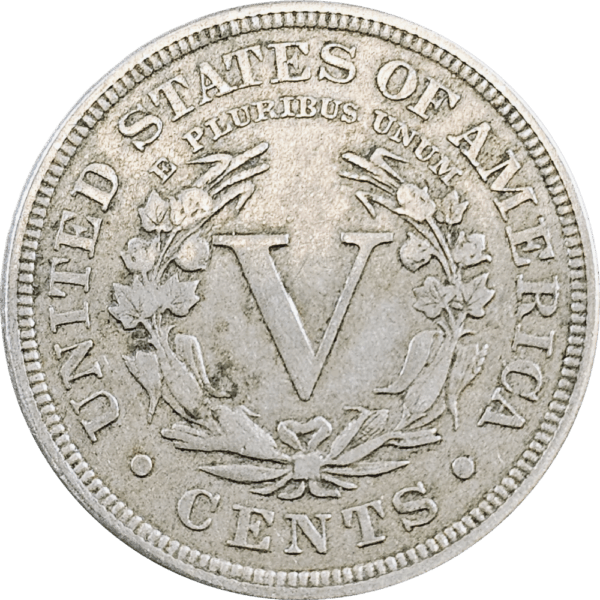 1890 "V" Nickel Reverse