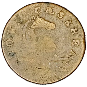 1787 Half Cent New Jersey Copper Maris 46-e obverse view