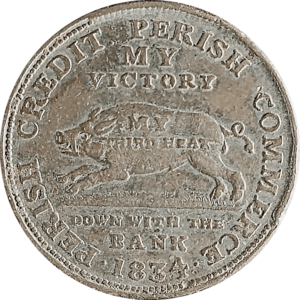 1834 Hard Times Token HT-9 Running Boar