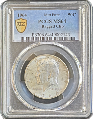 1964 Kennedy Half Defective Planchet Error PCGS MS64 Holder Obverse