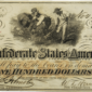 1862 Confederate States Of America $100 note T41 Obverse View