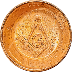 Masonic and Eastern Star Fraternal Token Made with Lincoln Cent