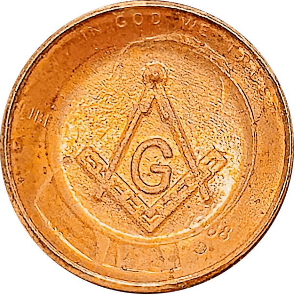 Masonic and Eastern Star Fraternal Token Made with Lincoln Cent