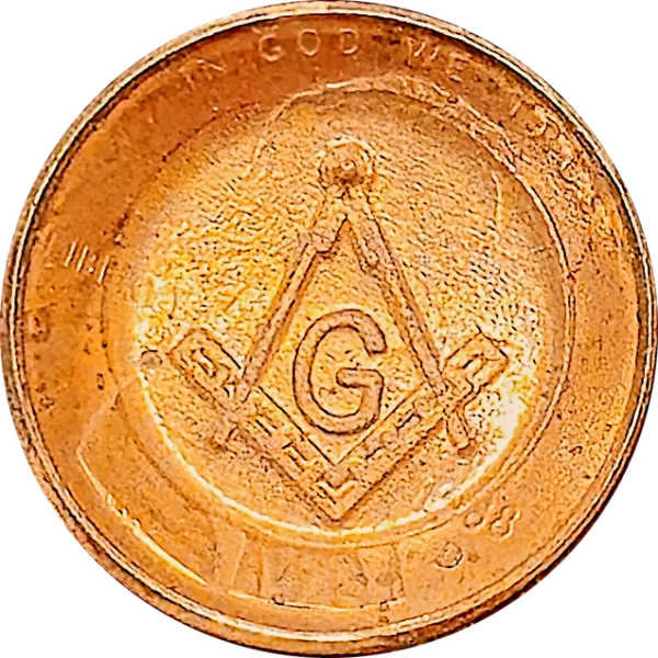 Masonic and Eastern Star Fraternal Token Made with Lincoln Cent