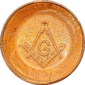 Masonic and Eastern Star Fraternal Token Made with Lincoln Cent